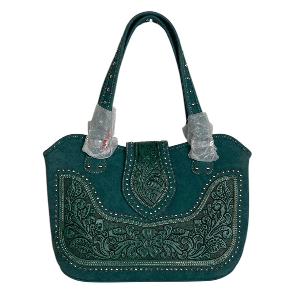 NEW Montana West Sylvia Studded Tooled Leather Bag